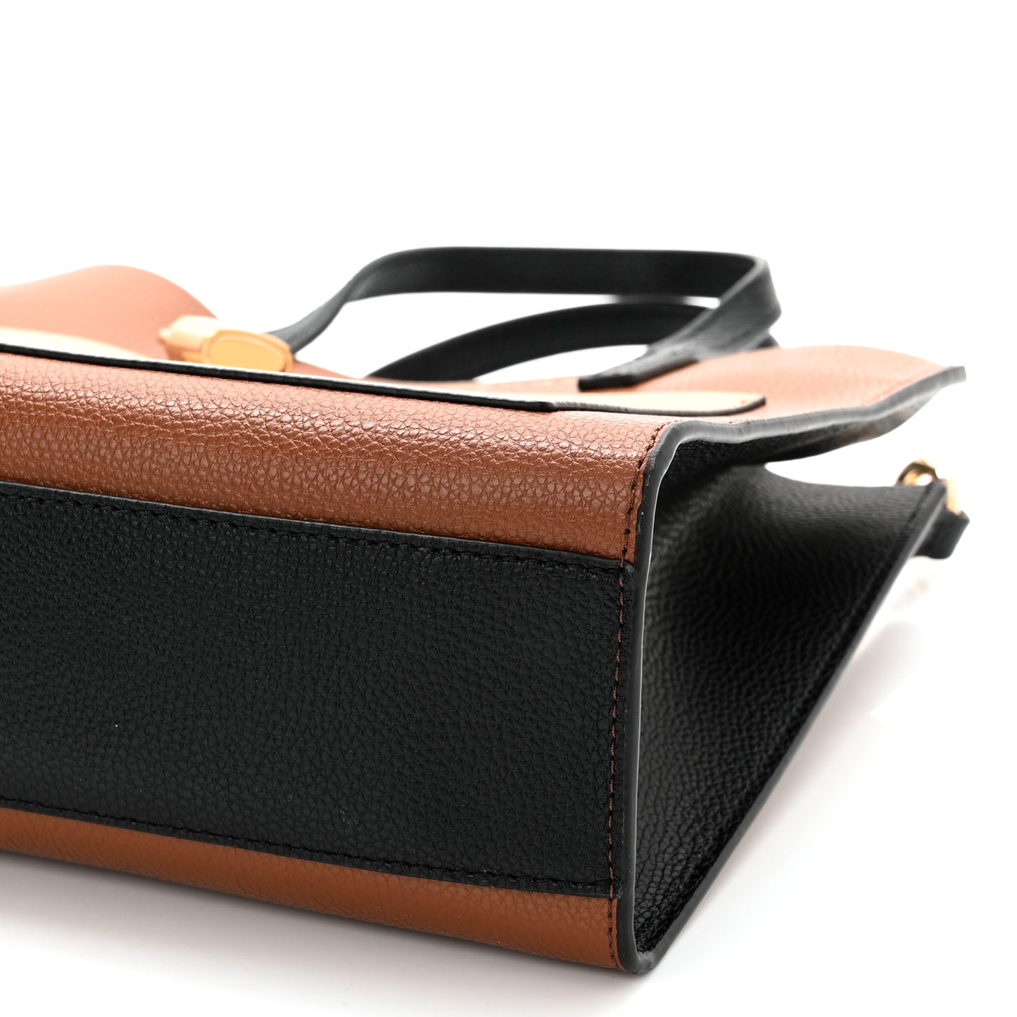 Calfskin Mini Grid Tote Bag Chocolate Truffle