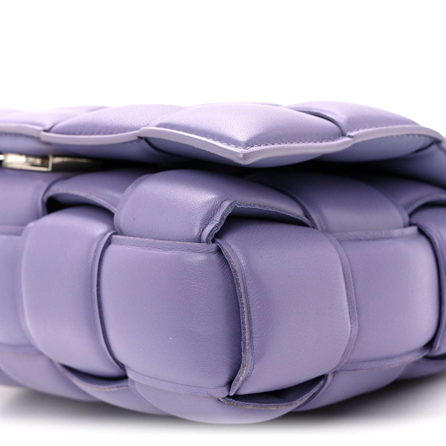 Lambskin Maxi Intreccio Padded Chain Cassette Crossbody Bag Lavender