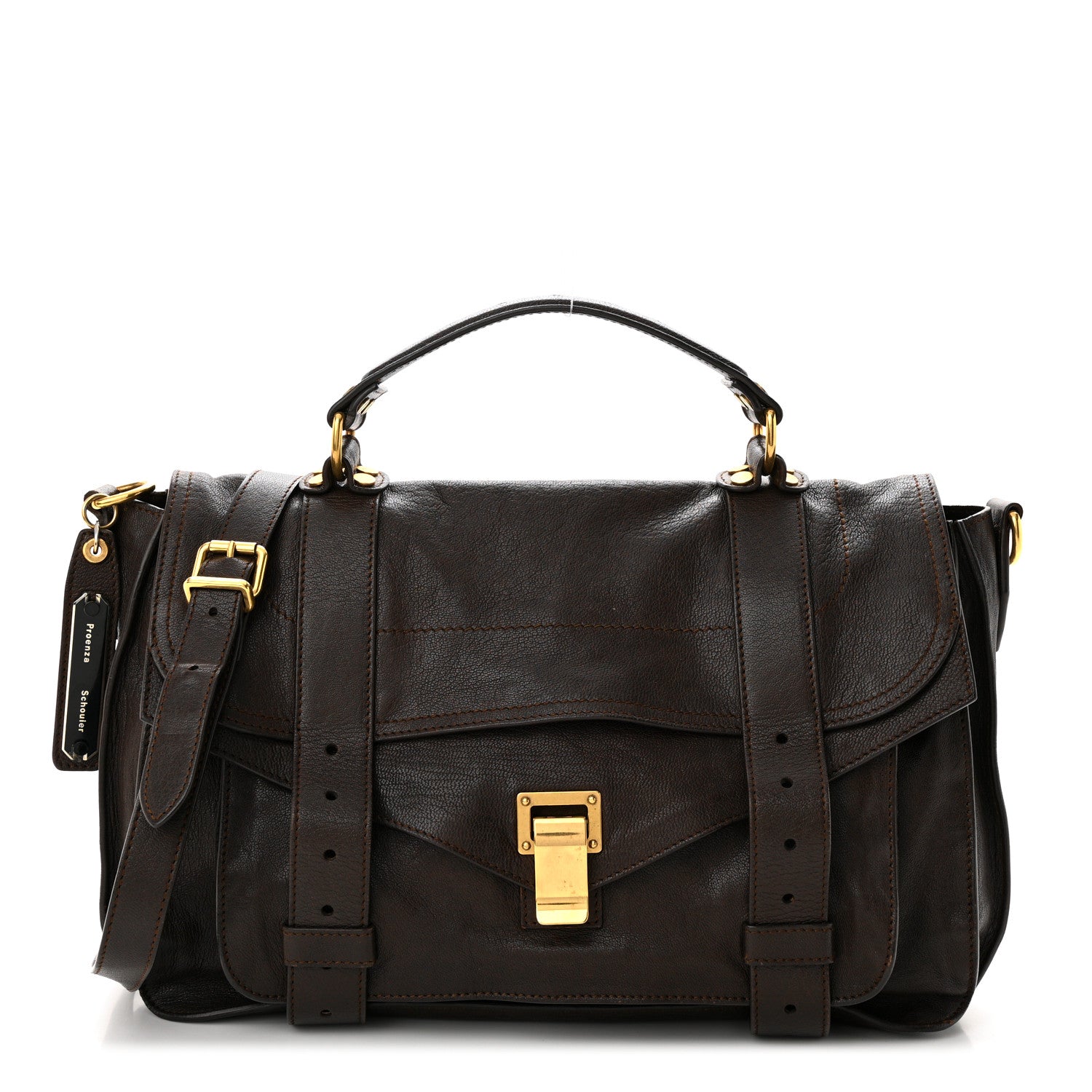 Proenza Schouler Lambskin Medium PS1 Satchel Dark Chocolate 1 of 10