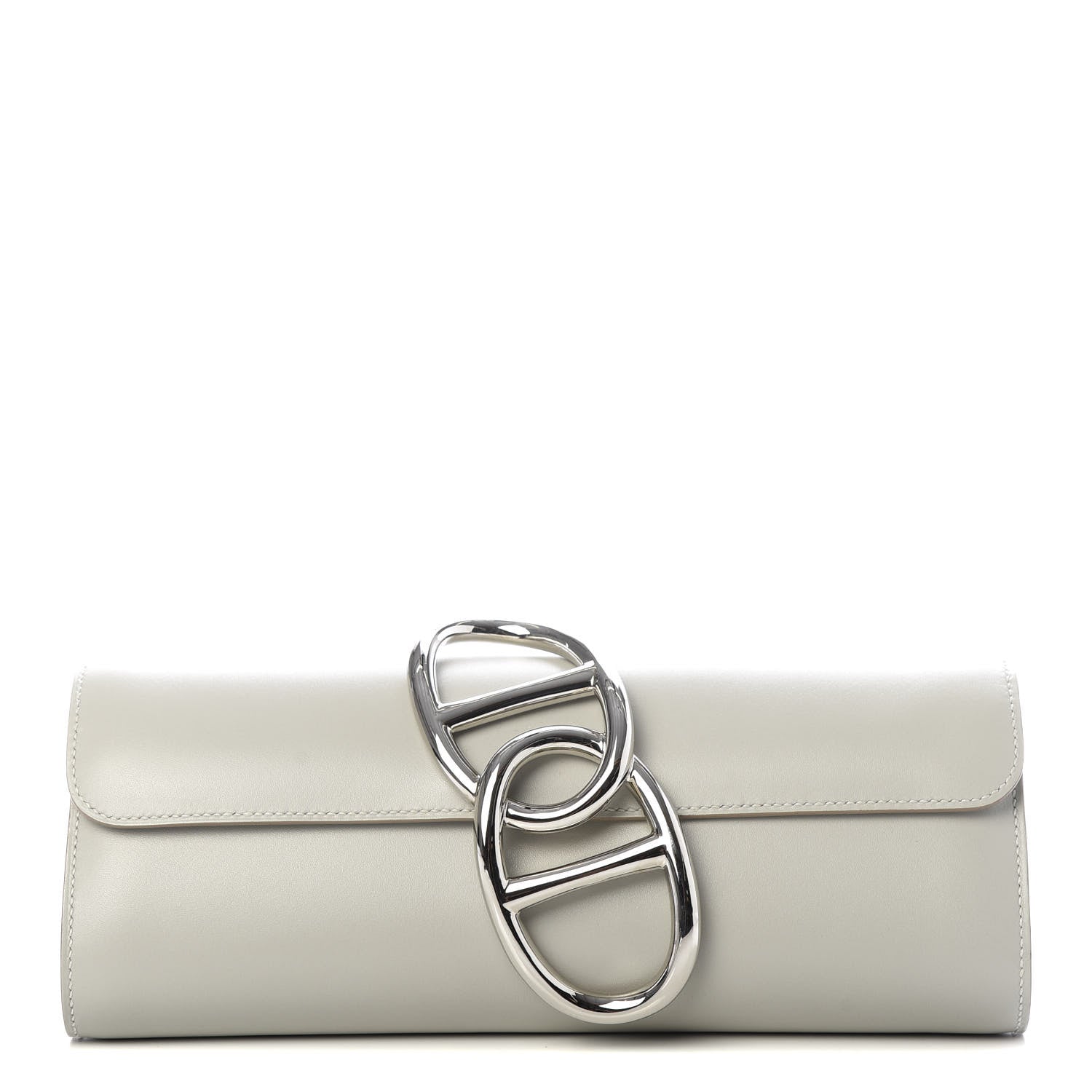 Hermes Tadelakt Egee Clutch Gris Perle 1 of 9