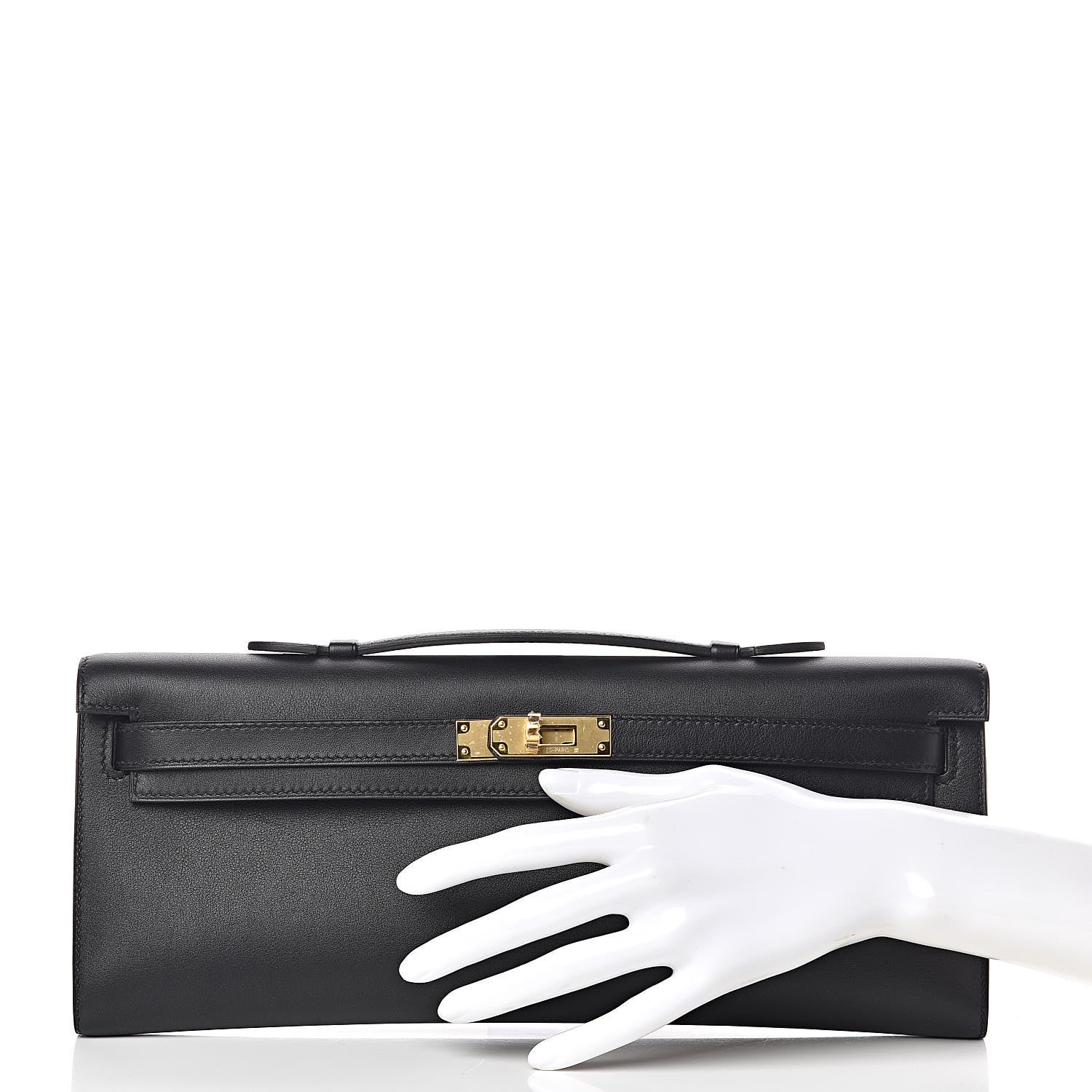Hermes Swift Kelly Cut Clutch Pochette Black 2 of 8