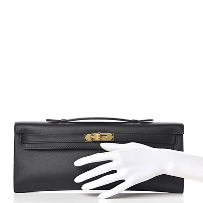 Hermes Swift Kelly Cut Clutch Pochette Black 2 of 8