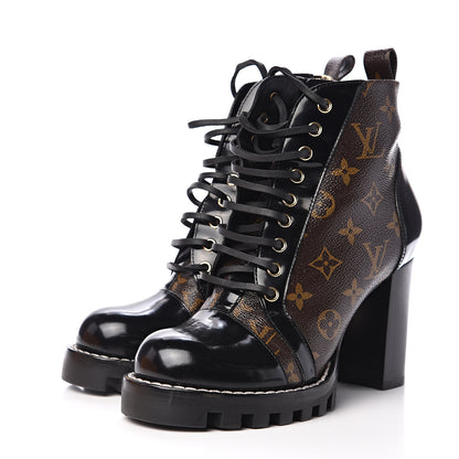 Louis Vuitton Patent Calfskin Monogram Star Trail Ankle Boots 39.5 Black 3 of 8