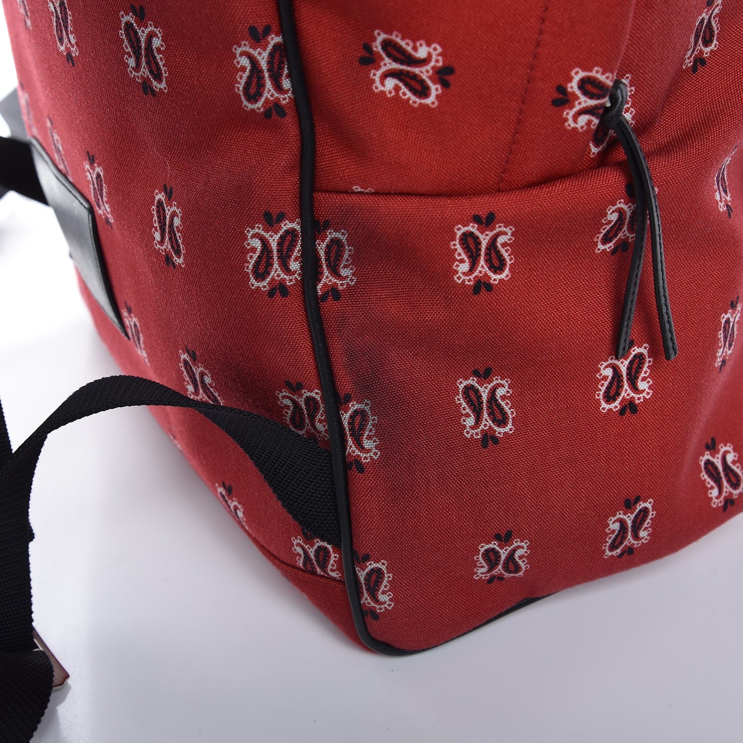 Saint Laurent Canvas Bandana Print Hunting Backpack Red 10 of 12