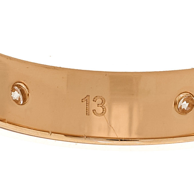 18K Rose Gold Diamond Icon Band Ring 53 6.5