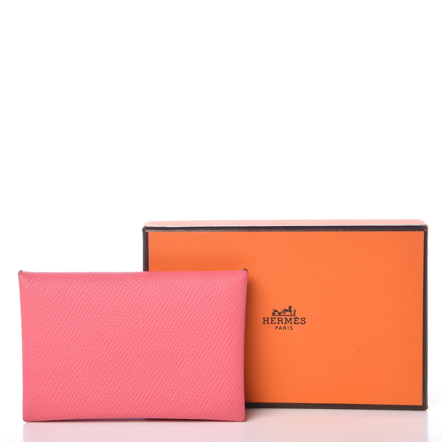 Hermes Epsom Calvi Card Case Rose Azalee 7 of 7