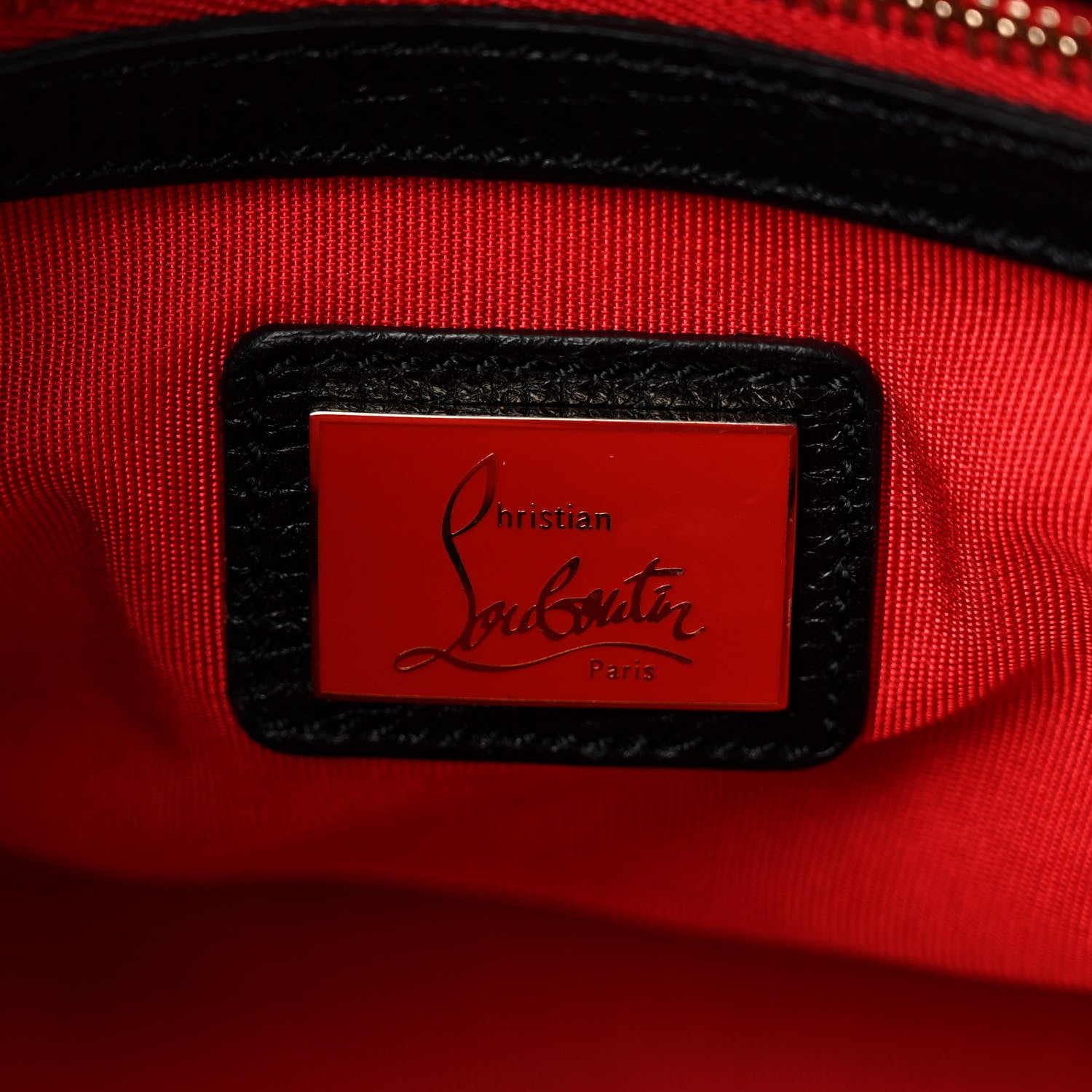 Christian Louboutin Grained Calfskin Studded Panettone Bowling Bag Black 6 of 9