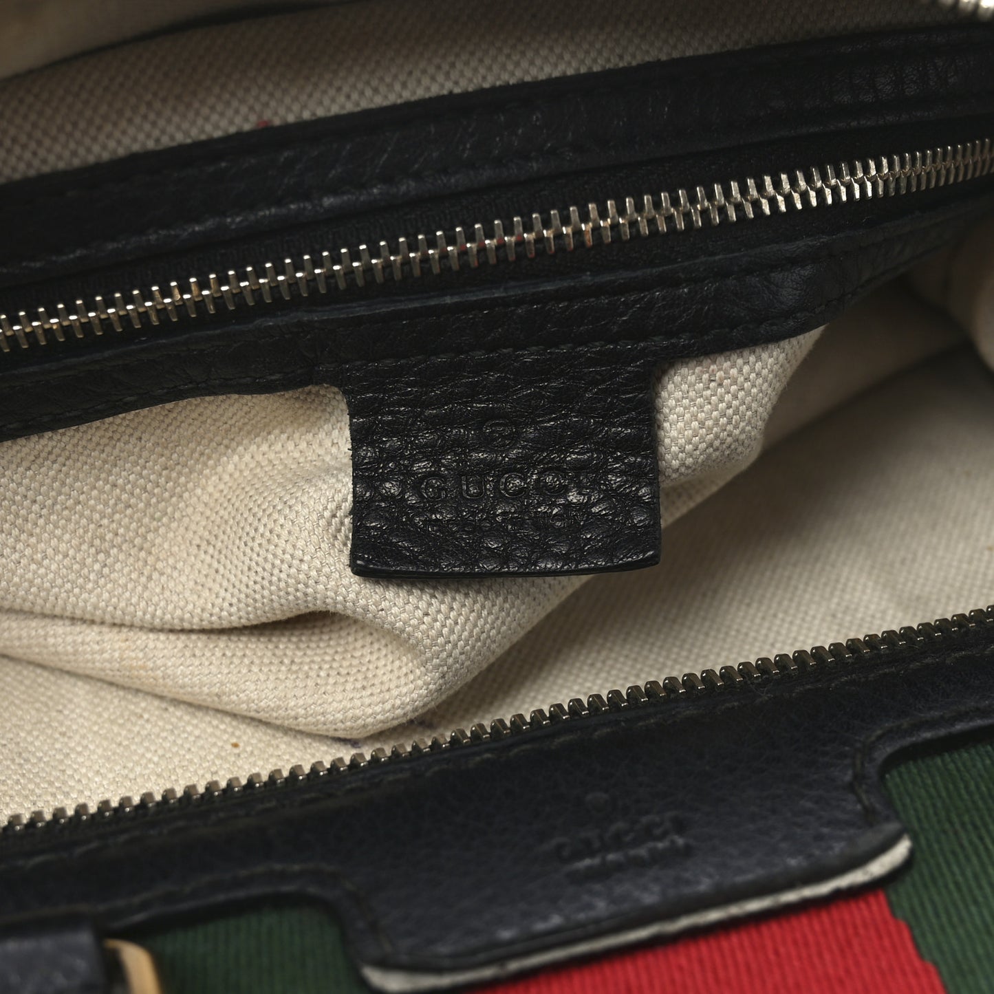 Calfskin Vintage Web Medium Boston Black