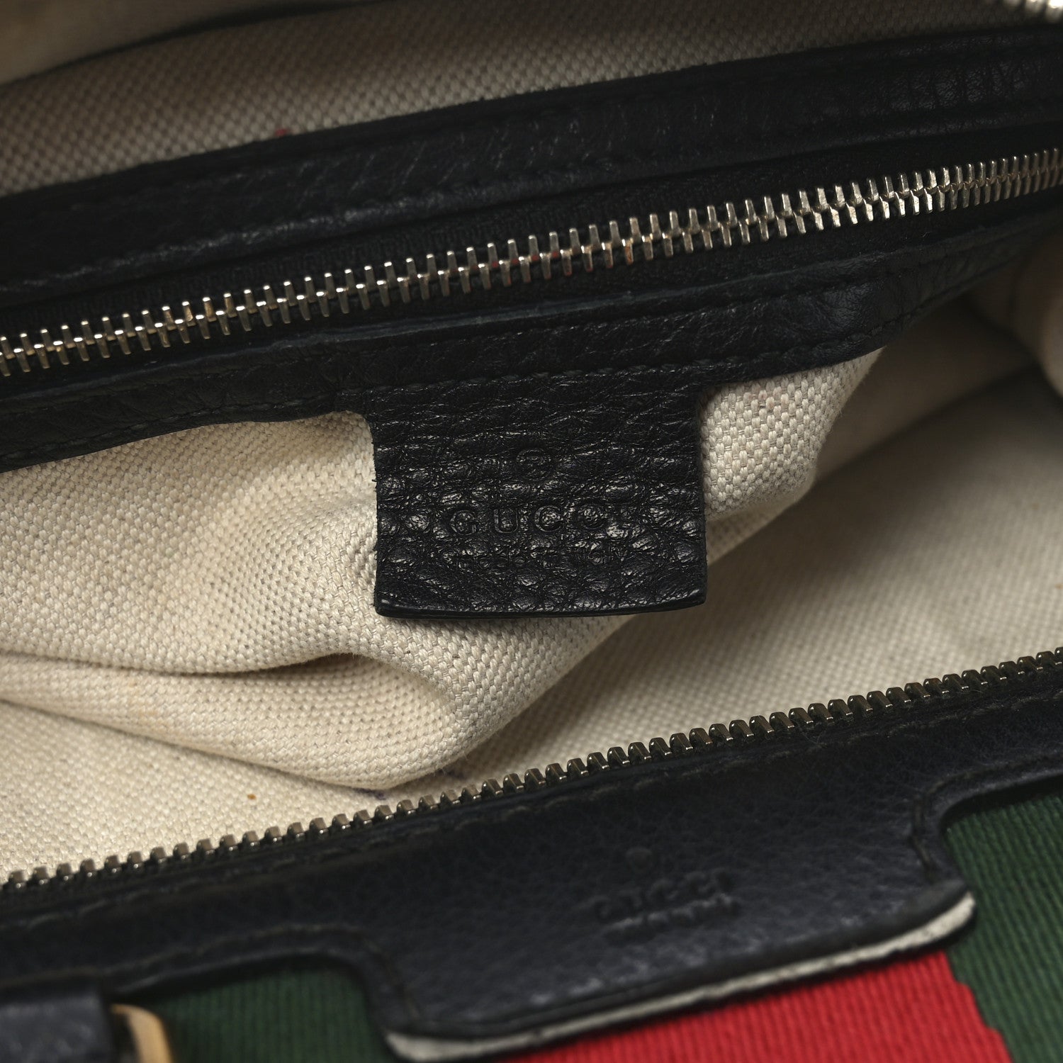 Gucci Calfskin Vintage Web Medium Boston Black 5 of 14