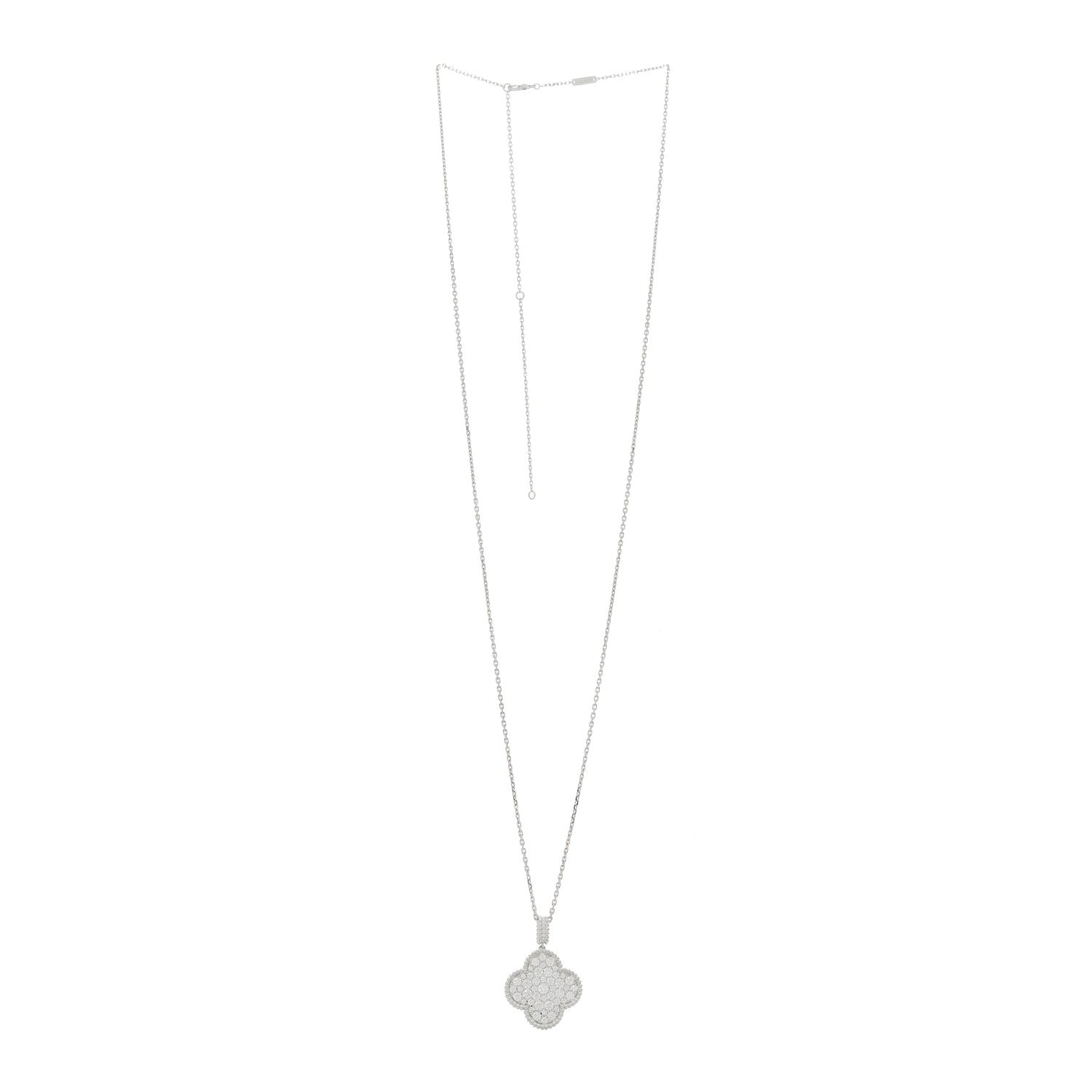 Van Cleef & Arpels 18K White Gold Diamond Magic Alhambra Long Necklace 2 of 5