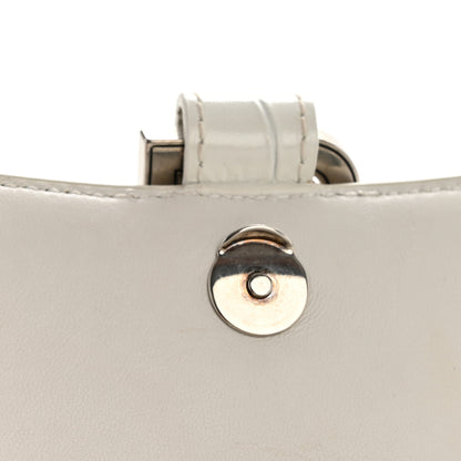 Balenciaga Shiny Calfskin Crocodile Embossed Hourglass Top Handle Bag XS White 11 of 13