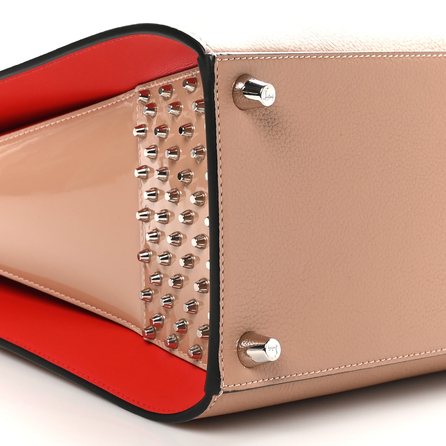Calfskin Patent Studded Large Paloma Cognac