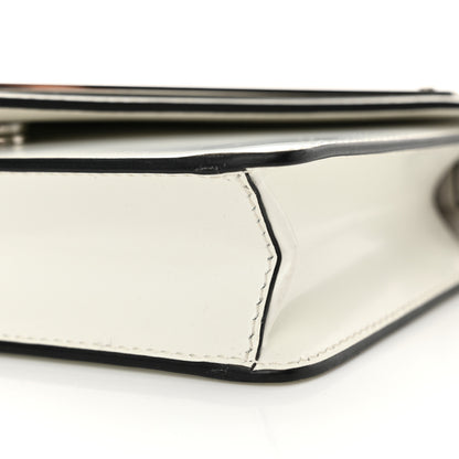 Prada Spazzolato Triangle Logo Plate Flap Chain Crossbody Bag White 8 of 10