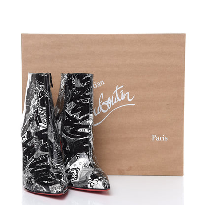 Christian Louboutin Patent Nicograf So Kate Booty 100 Ankle Boots 36 Black White 8 of 8