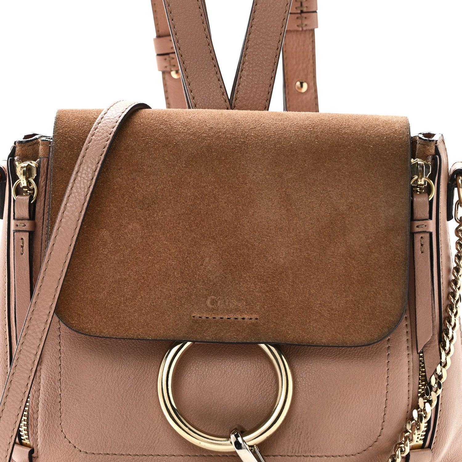 Chloe Suede Calfskin Medium Faye Backpack Nougat 7 of 9