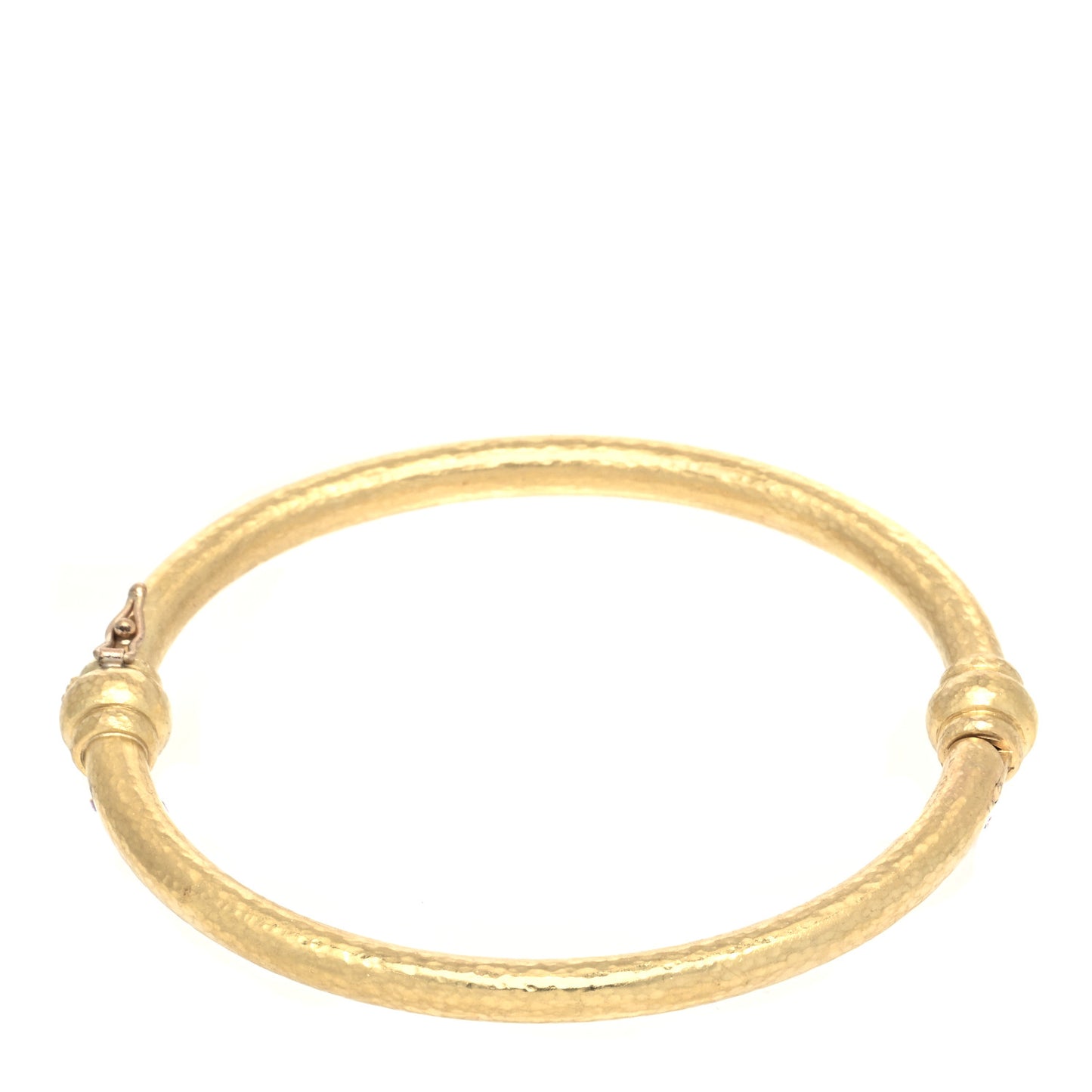 19K Yellow Gold Hammered Wire Bangle Bracelet