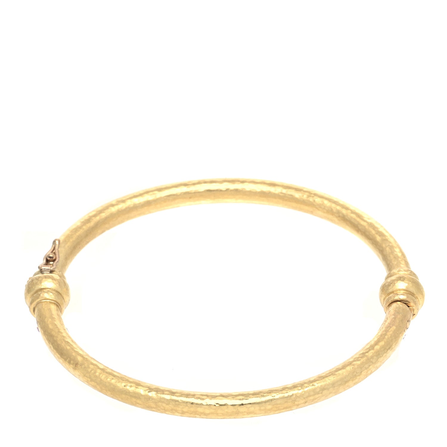 Elizabeth Locke 19K Yellow Gold Hammered Wire Bangle Bracelet 3 of 5
