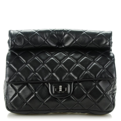 Chanel Lambskin Quilted Medium Roll Reissue Clutch Black 1 of 7