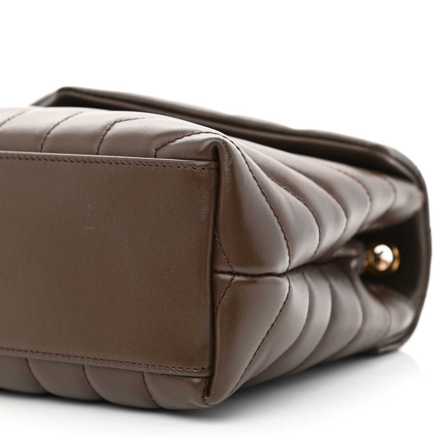 Calfskin Y Quilted Monogram Small Loulou Chain Satchel Soil Brown