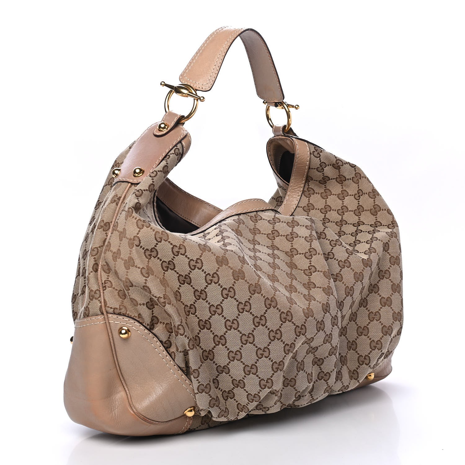 Gucci Monogram Large Jockey Hobo Beige 2 of 5