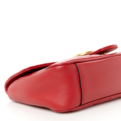 Gucci Calfskin Matelasse Small GG Marmont Shoulder Bag Hibiscus Red 10 of 11