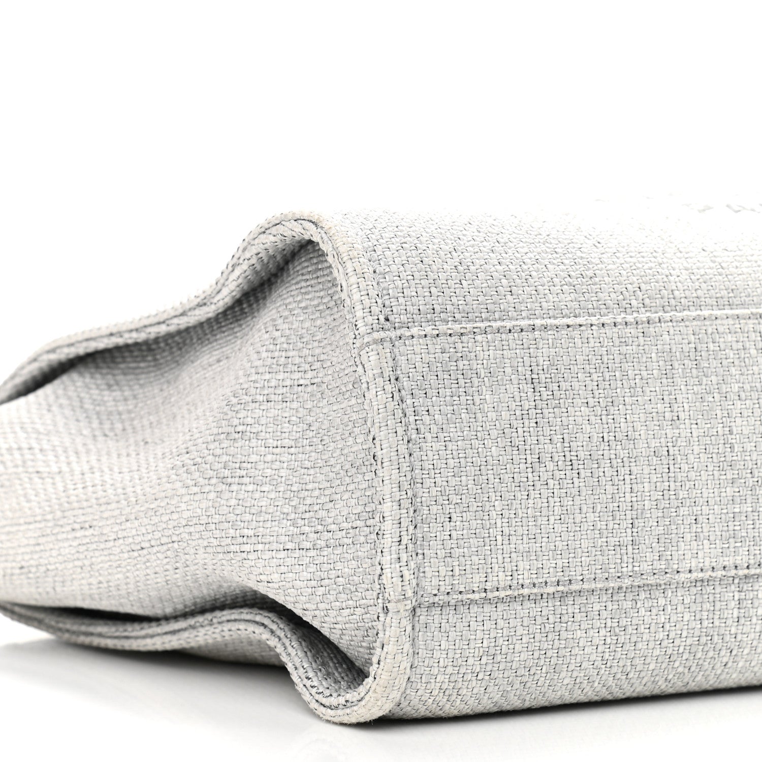 Chanel Woven Straw Raffia Small Deauville Tote Grey 8 of 9