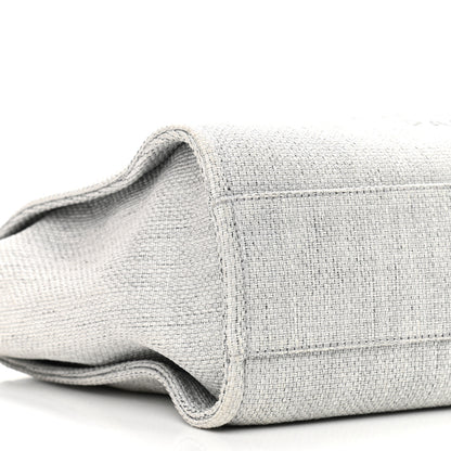 Chanel Woven Straw Raffia Small Deauville Tote Grey 8 of 9