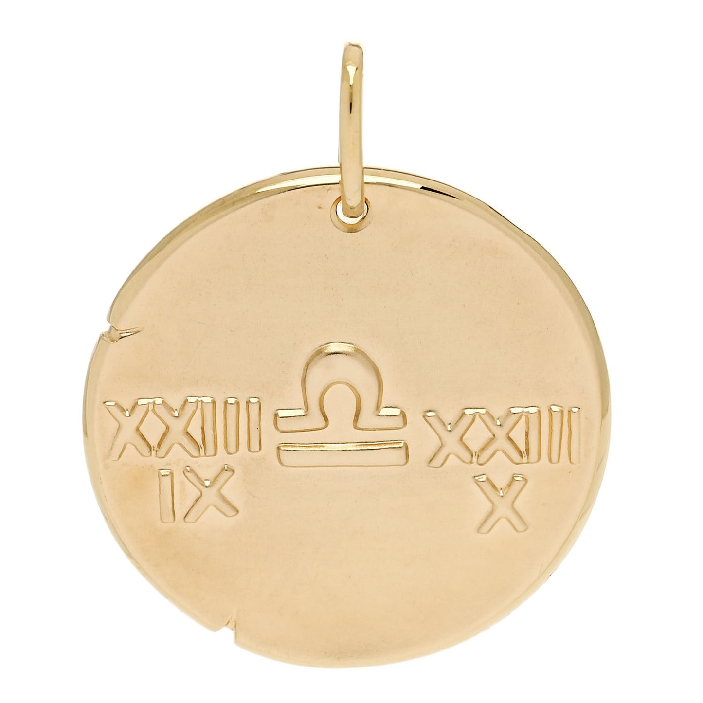 18K Yellow Gold Zodiac Libra Pendant