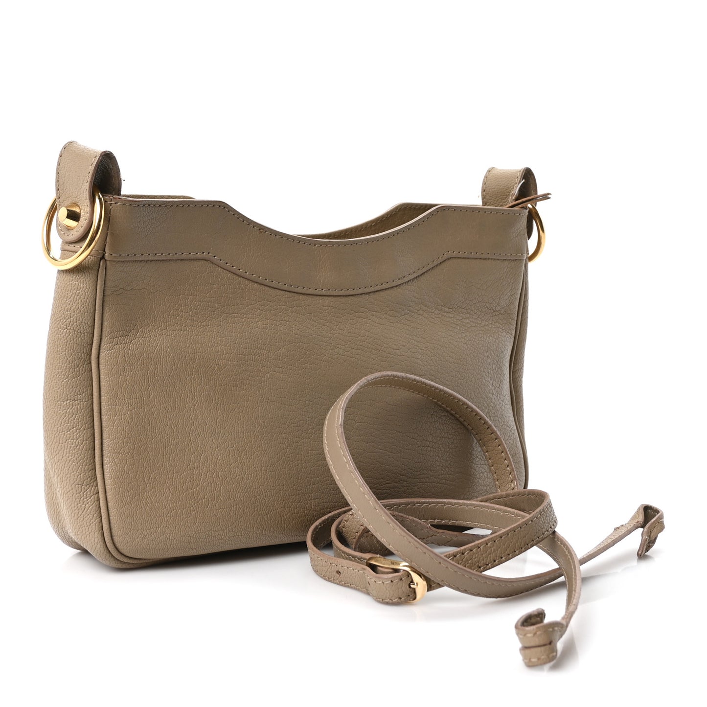 Chevre Gold Metallic Edge Hardware Hip Beige Latte