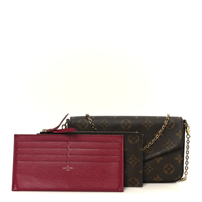 Louis Vuitton Monogram Pochette Felicie Chain Wallet Fuchsia 3 of 15