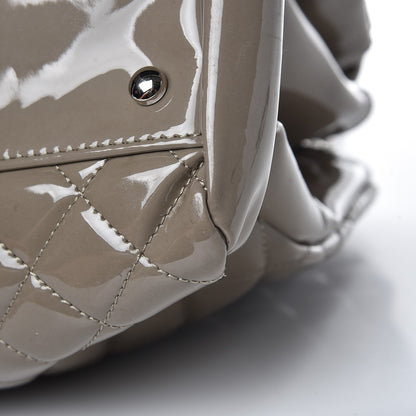 Chanel Patent Quilted Maxi Just Mademoiselle Bowling Bag Grey 11 of 15