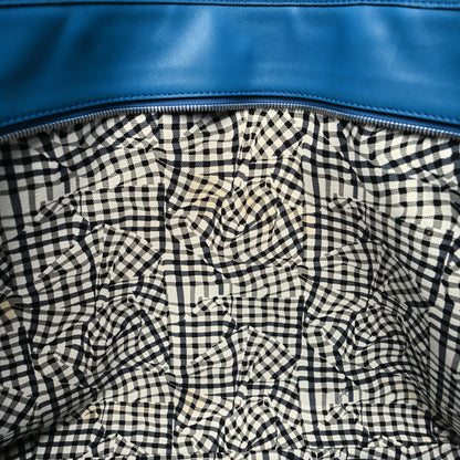 MCM Visetos Large Anya Top Zip Shopper Tote Munich Blue 12 of 15