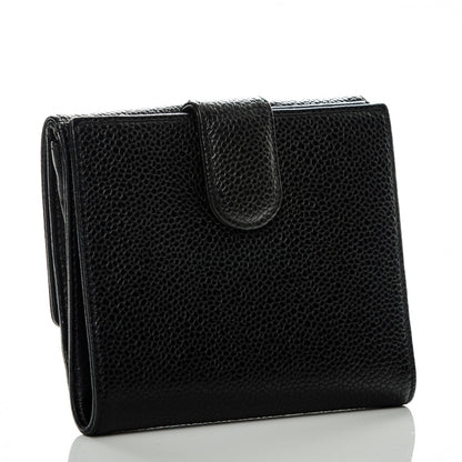 Chanel Caviar Timeless CC Compact French Wallet Black 3 of 8