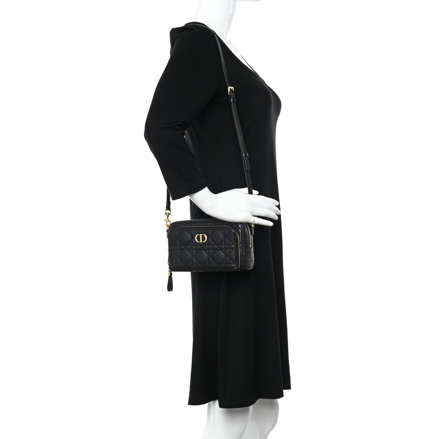 Christian Dior Supple Calfskin Caro Double Pouch Black 2 of 9