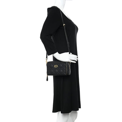 Christian Dior Supple Calfskin Caro Double Pouch Black 2 of 9