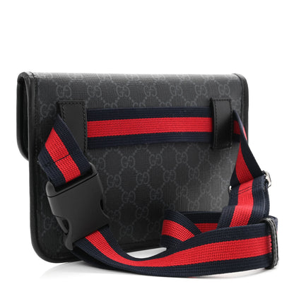 Gucci GG Supreme Monogram Web Slim Belt Bag Black Grey 3 of 11