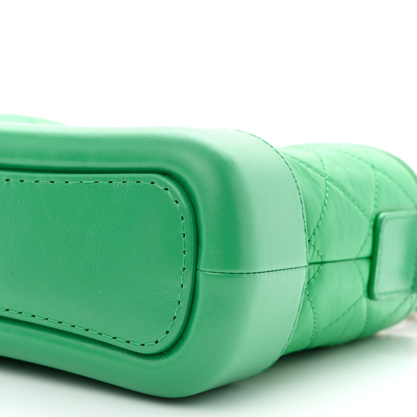 Aged Calfskin Quilted Small Gabrielle Hobo Green