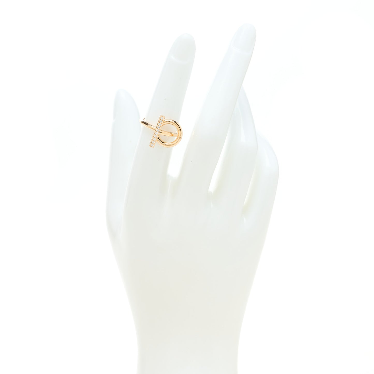 18K Rose Gold Diamond PM Echappee Ring 51 5.75