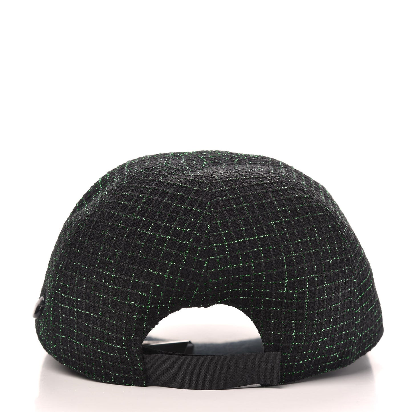Metallic Tweed Cap Hat M Black Green
