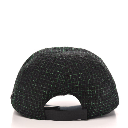 Chanel Metallic Tweed Cap Hat M Black Green 4 of 7