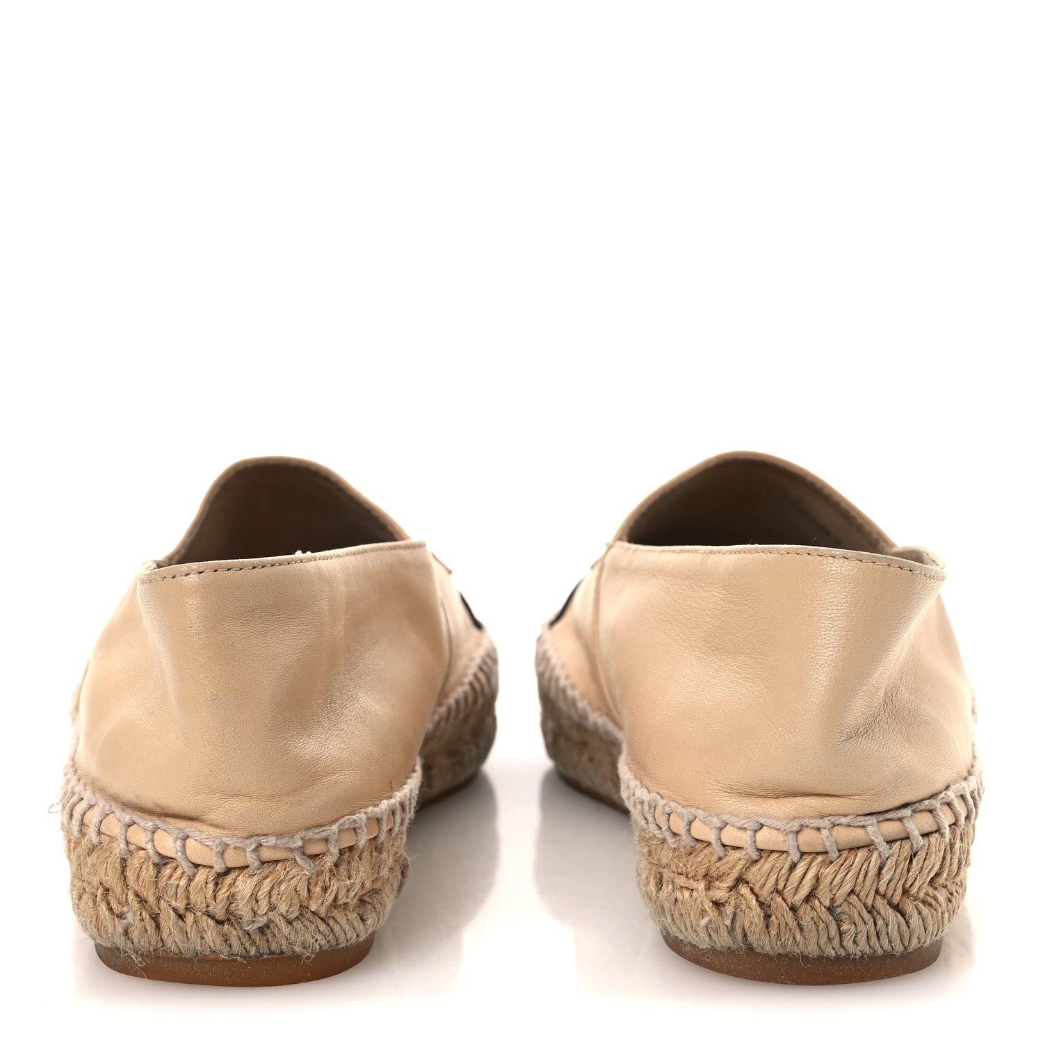 Chanel Lambskin CC Espadrilles 37 Beige Black 6 of 15