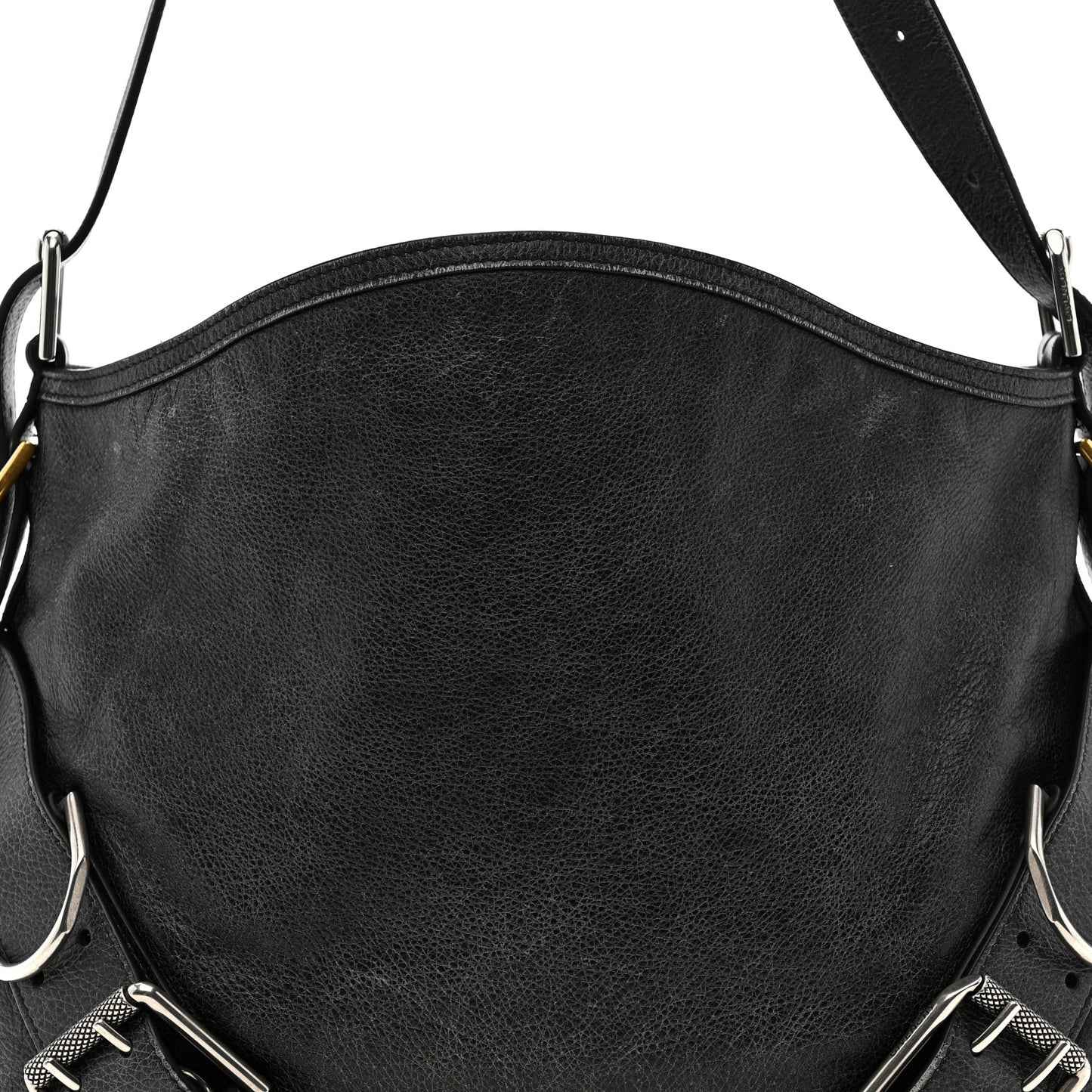 Aged Calfskin Medium Voyou Boyfriend Bag Black