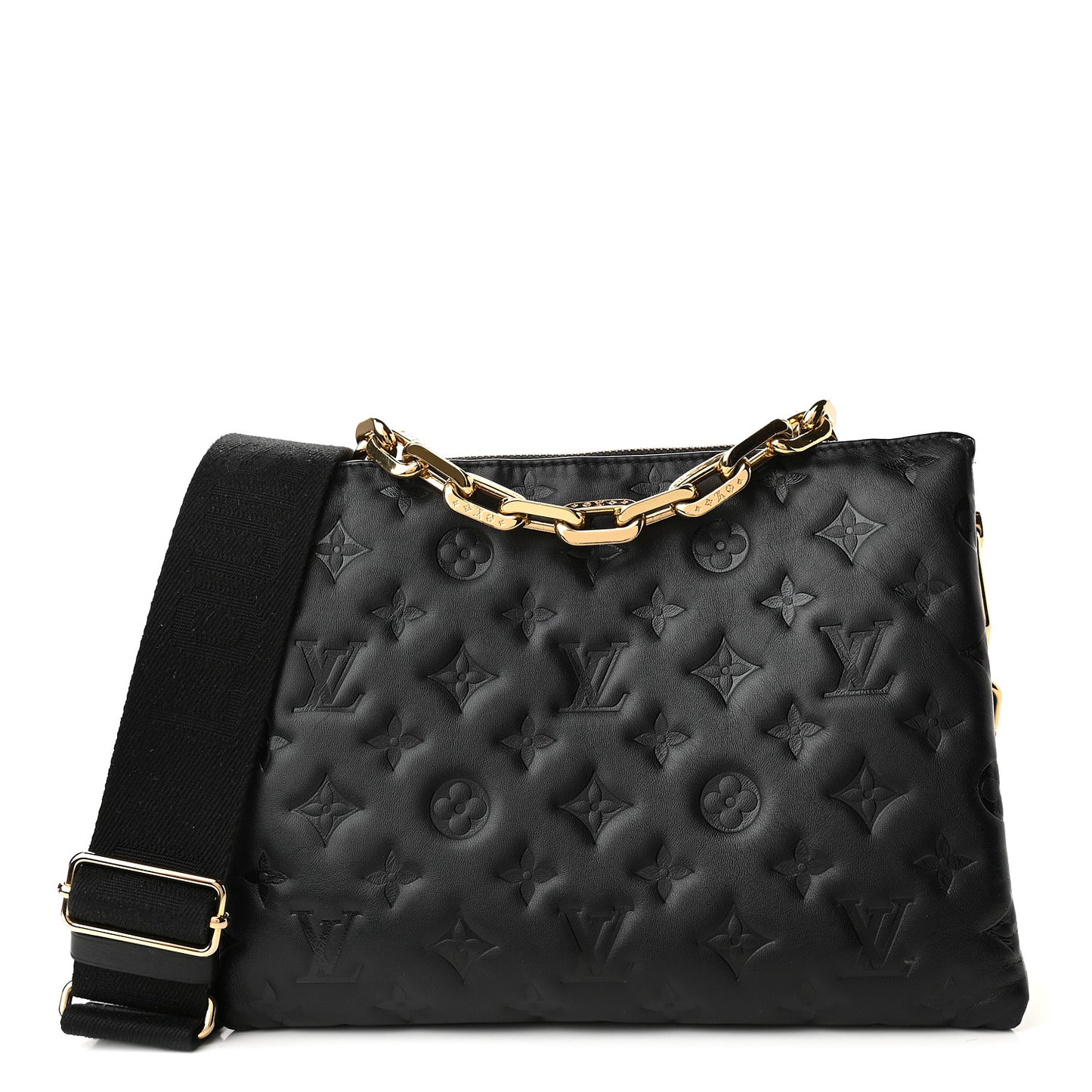 Lambskin Embossed Monogram Coussin PM Black