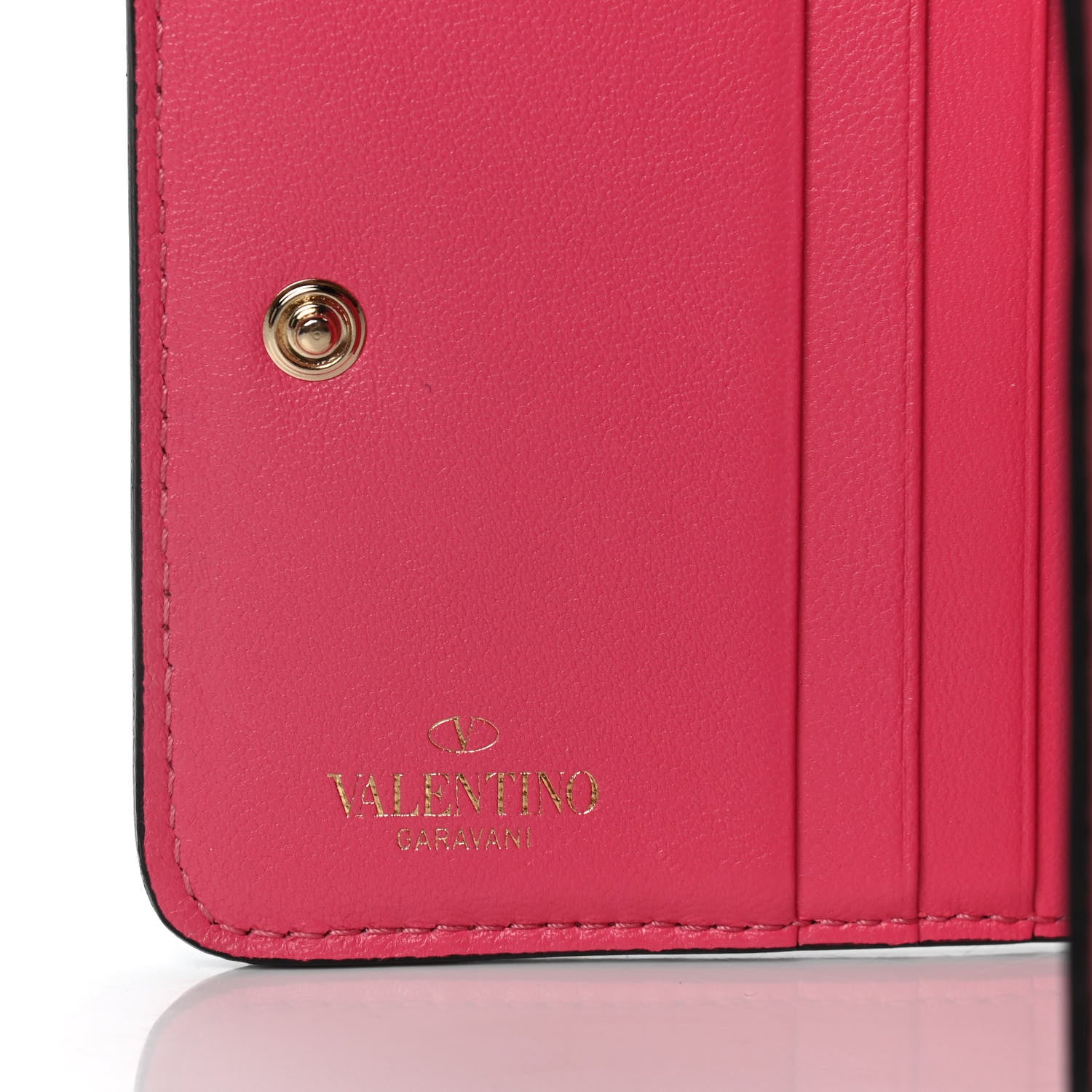 Valentino Garavani Nappa Rockstud Spike Compact Zip Around Wallet Shadow Pink 14 of 23