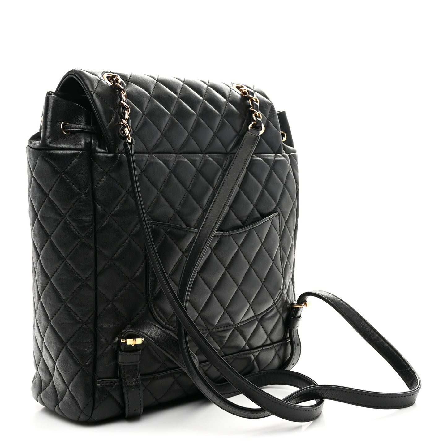 Lambskin Quilted Large Urban Spirit Backpack Black