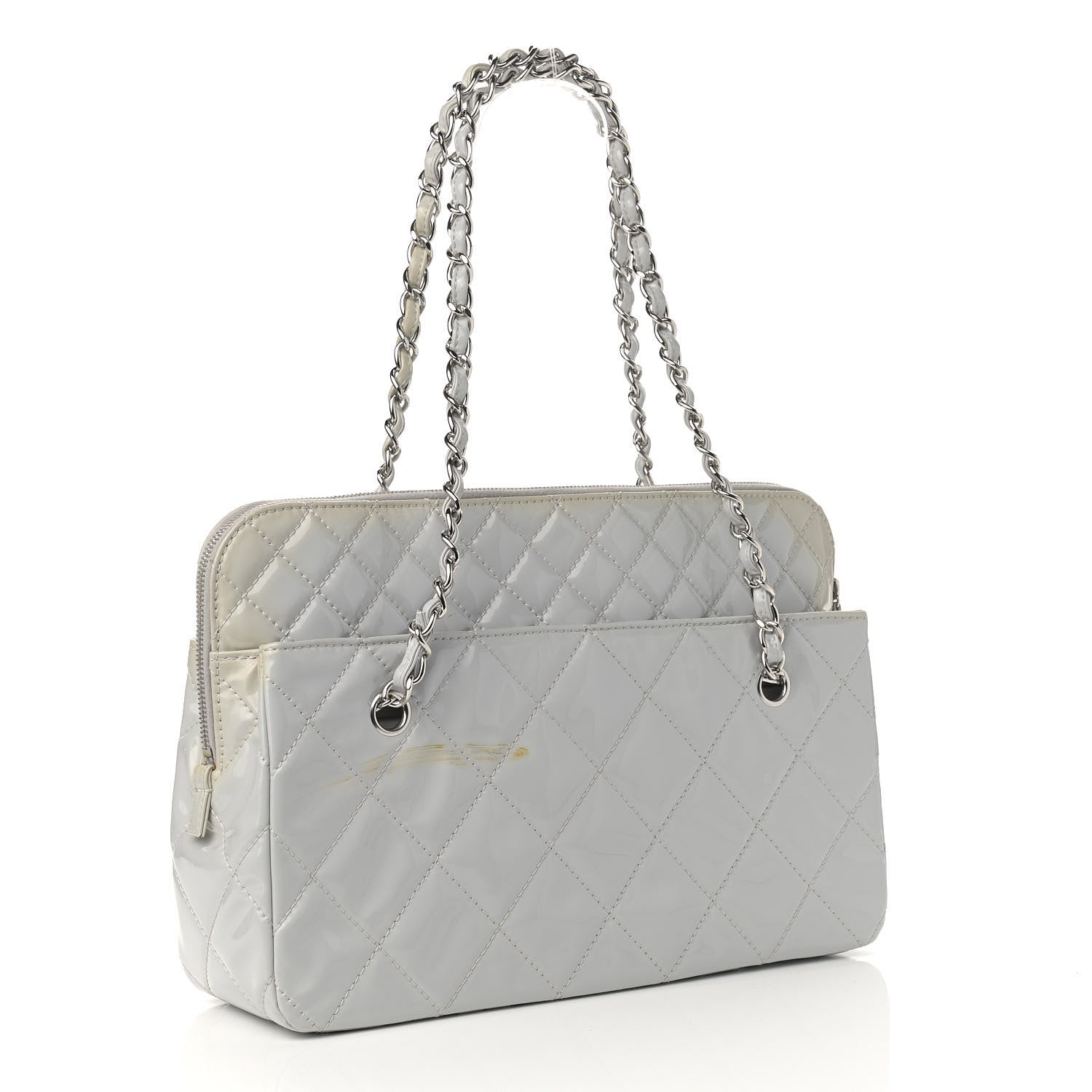 Chanel Vinyl Quilted In the Business Camera Case Light Grey 3 of 15