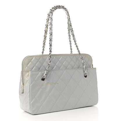 Chanel Vinyl Quilted In the Business Camera Case Light Grey 3 of 15