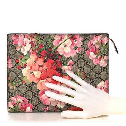 Gucci GG Supreme Monogram Blooms Large Cosmetic Case Beige Multicolor Dry Rose 2 of 10