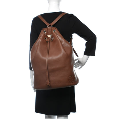 Gucci Pebbled Calfskin Large Soho Drawstring Backpack Brown 2 of 10