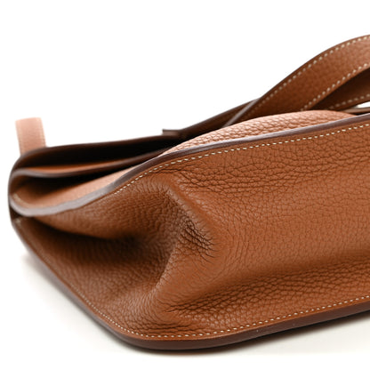Hermes Taurillon Clemence Halzan 31 Gold 7 of 8